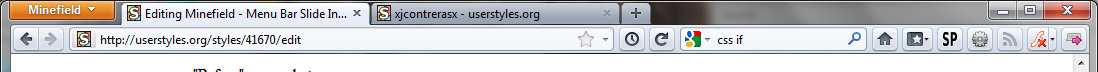 Minefield - Menu Bar Slide In & Ribbon Tweak