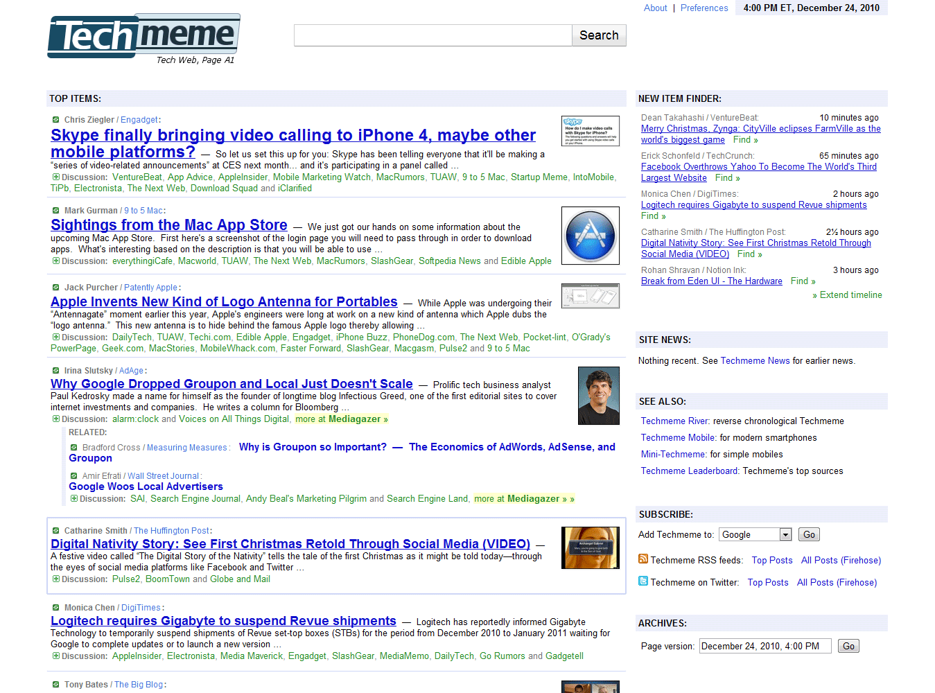 Techmeme - Simple & Clean with Google News Style