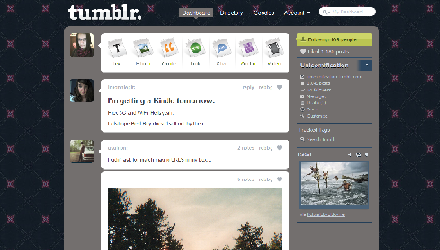Tumblr - Gray Table w/Navy Blue Printed Background