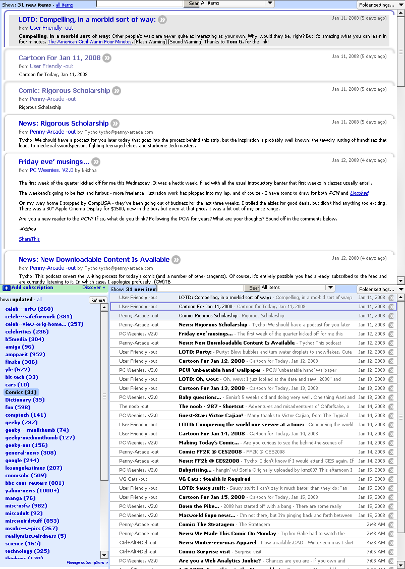 Google Reader way too minimalist 