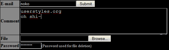 4chan Light Grey on Dark on Black, black textboxes