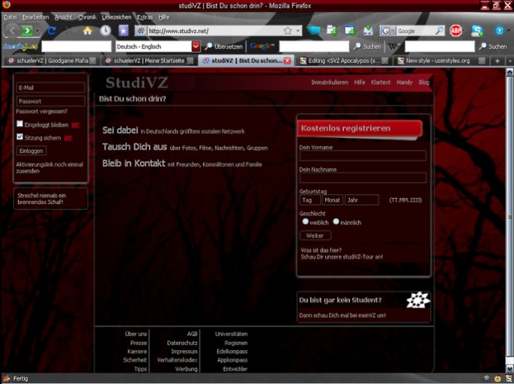 <StudiVZ Apocalypsis (schwarz-dunkelrot)>