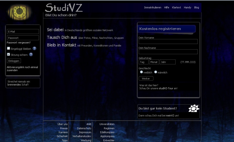 <StudiVZ Midnight (schwarz-dunkelblaut)>