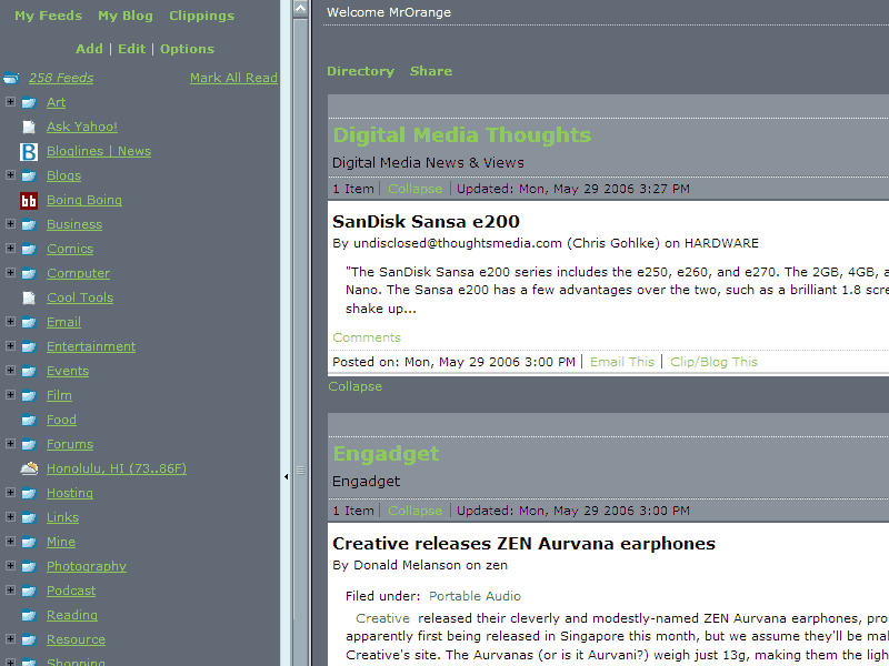 Bloglines Minimalist 0.1 - Grey/Green