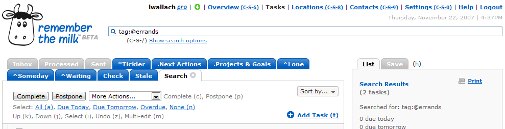 Remember The Milk - Long Search