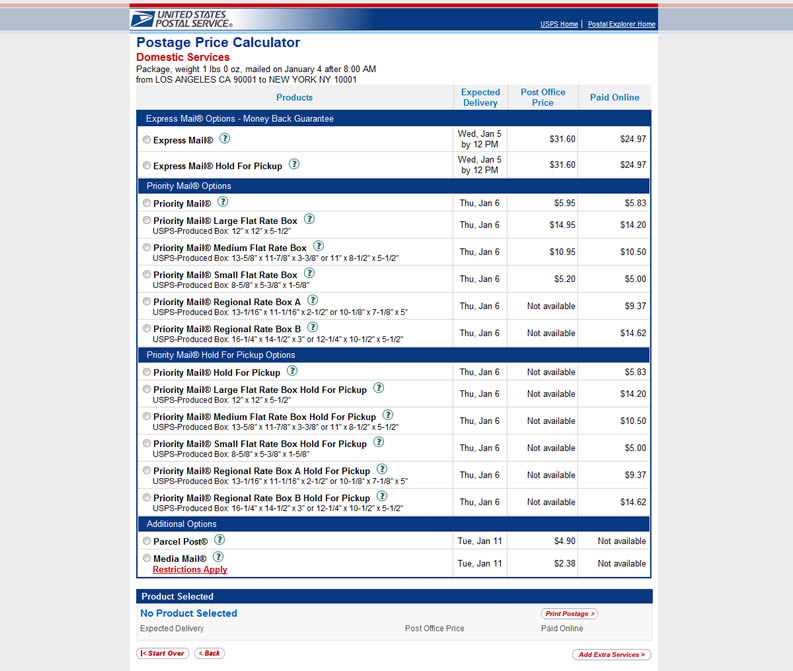 USPS Postage Price Calculator Auto Expander