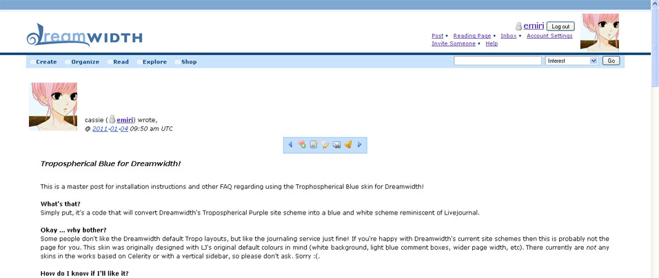 Tropospherical Blue for Dreamwidth