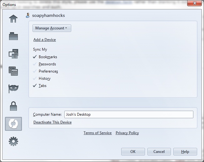 Firefox 4 - Options In-content style (vertical)