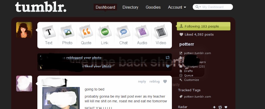 We'll be back shortly for Tumblr