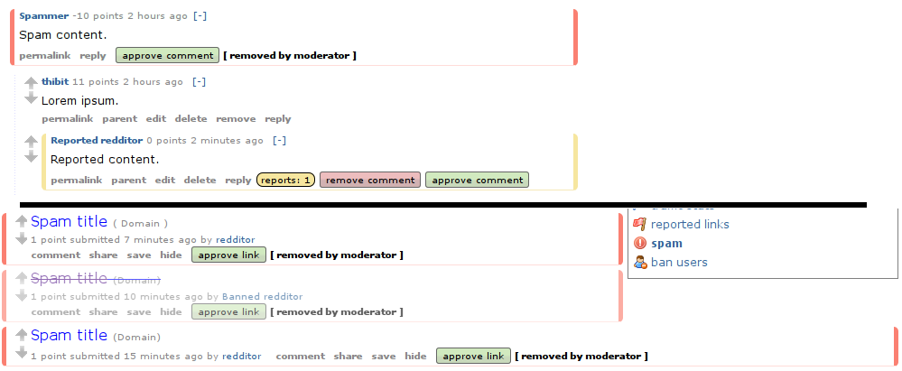 Reddit - Make reported/spam rows easy on eyes