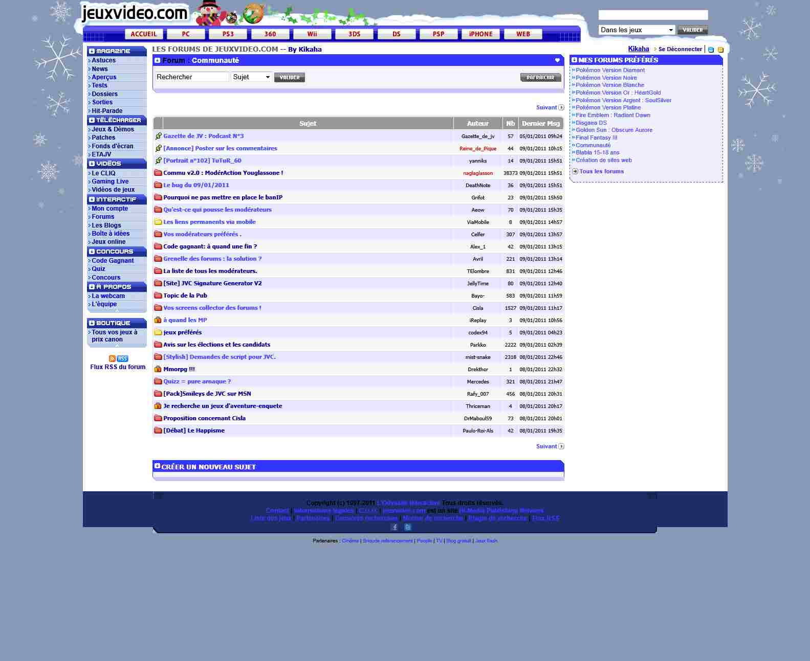 jeuxvideo.com (JVC) (forums) - design bleu