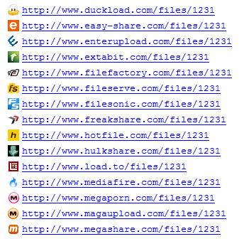 File hosts links with Favicons