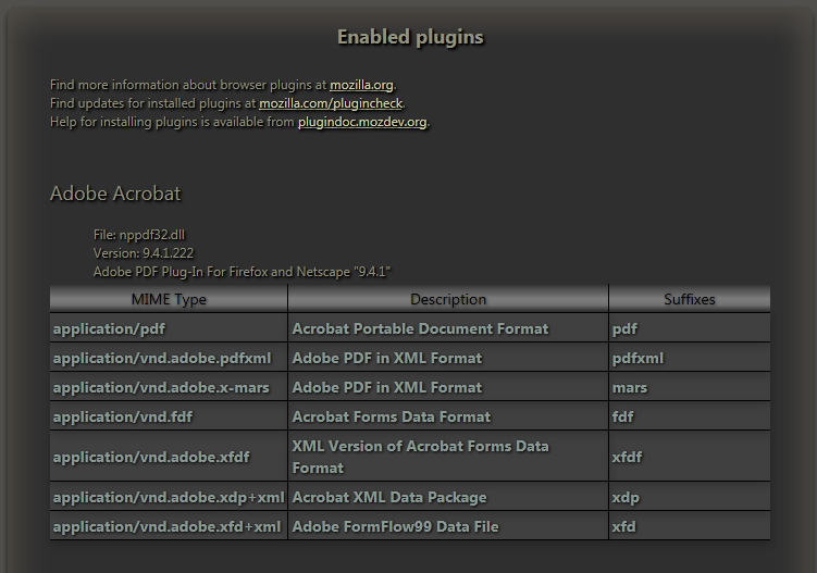 about:plugins nightly - Fx4.0*