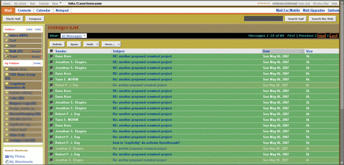 Yahoo! WebMail (Classic) Reader - less cluttered