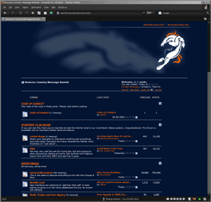 Broncos Country Message Board Blue Background
