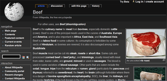 Wikipedia - Dark grey w/ nicer search box