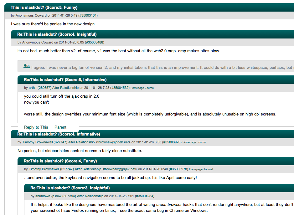 Slashdot comments tight