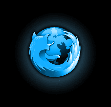 About:blank - Blue logo on black