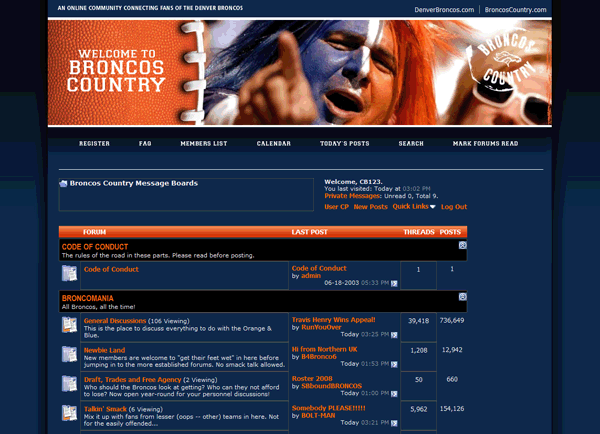 Old + New Blue Broncos Theme.