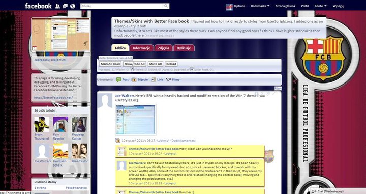 Facebook FC Barcelona Skin for Better Facebook!