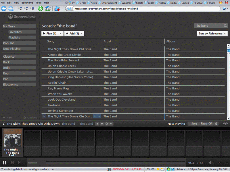 Grooveshark dark theme
