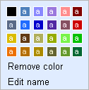 Gmail new palette for colored labels.