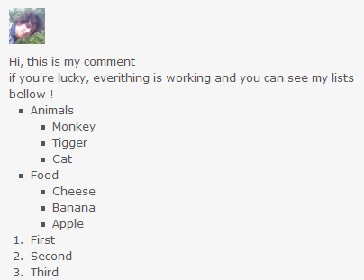 okcupid - lists and paragraph enabler in comments