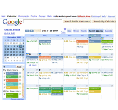 Google Calendar - Shrink sidebar