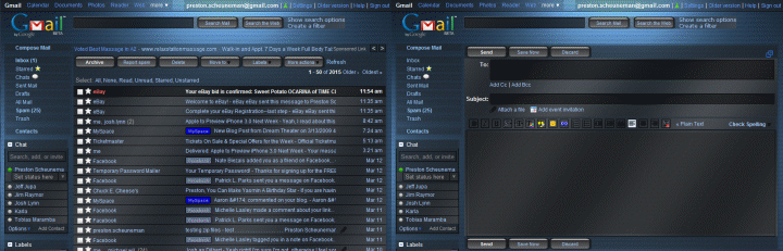 Gmail - Dark Shiny Blue, transparency
