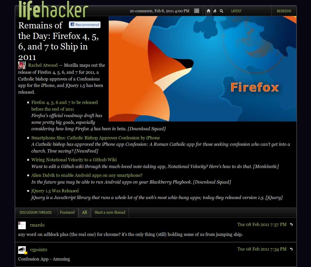 Gawker Media Sites Classic Dark