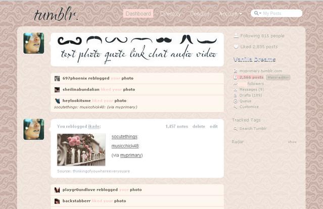 Moustache tumblr theme
