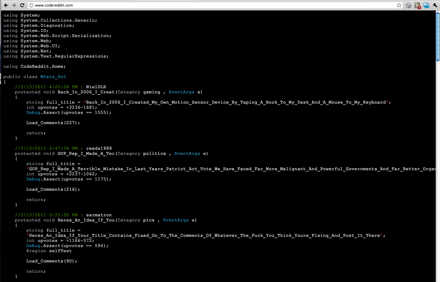 Dark style for codereddit.com