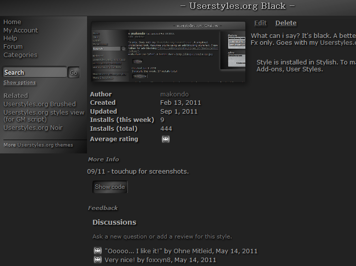 Userstyles.org  Black