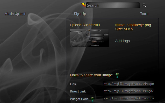 ImageShack in a smoker friendly style