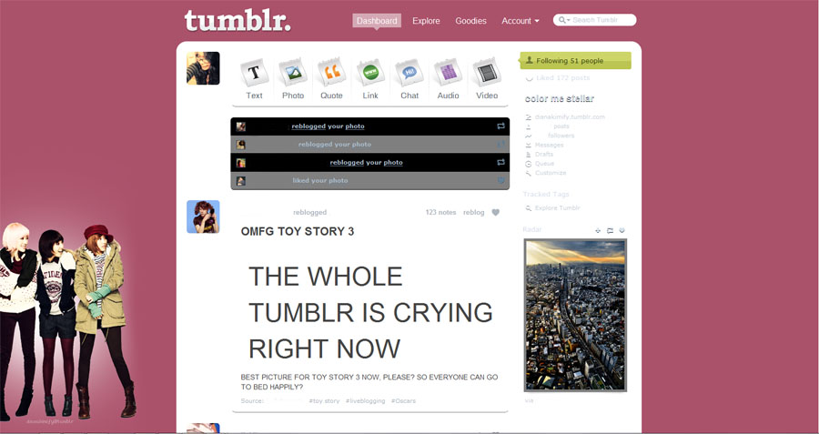 miss A Tumblr Dashboard