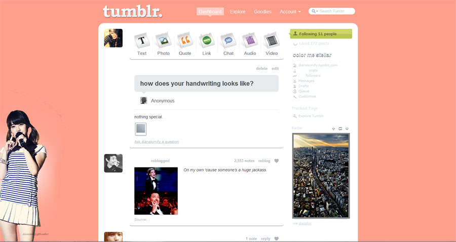 IU Tumblr Dashboard