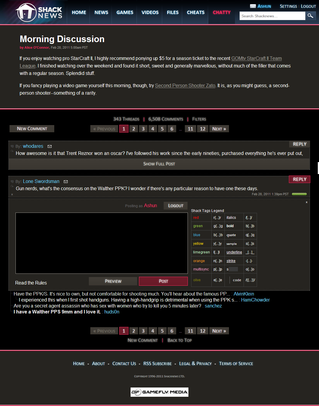 Ashun's Shacknews Chatty