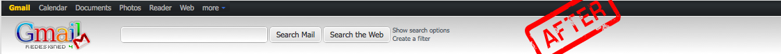 Gmail Redesigned - Fix for Gmail Top Navigation