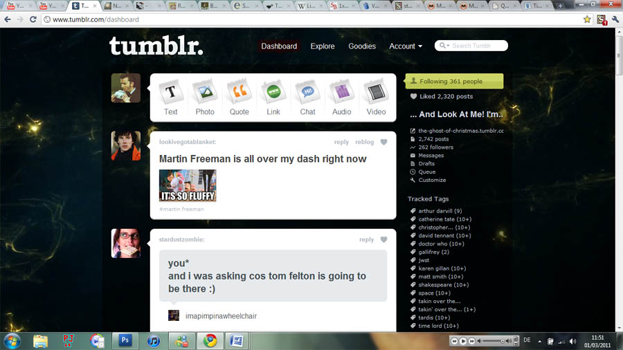 starry night stuff #2, Tumblr dashboard theme