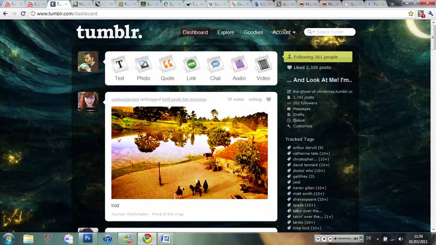 starry night stuff #3, Tumblr dashboard theme