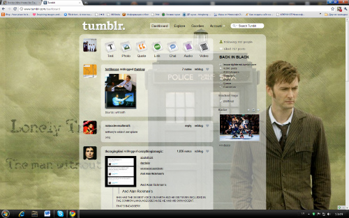 Doctor Who theme for Tumblr dashboard
