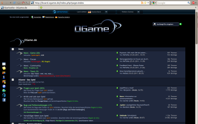 board.ogame.de - advanced usability - sidenav