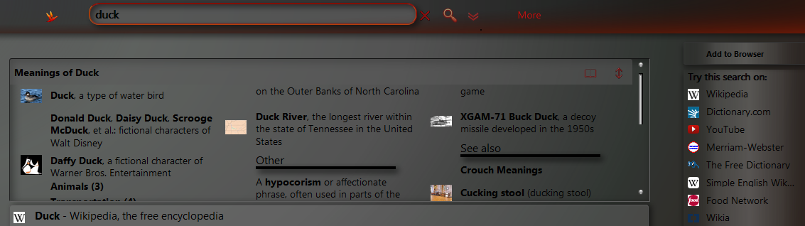 DuckDuckGo ... duckish
