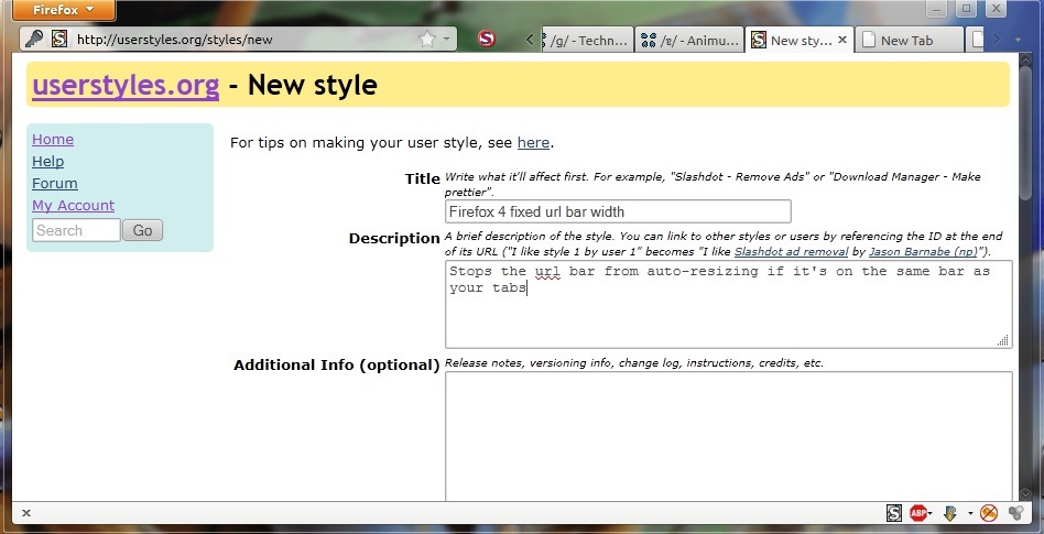 Firefox 4 fixed url bar width