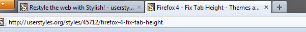 Firefox 4 - Fix Tab Height