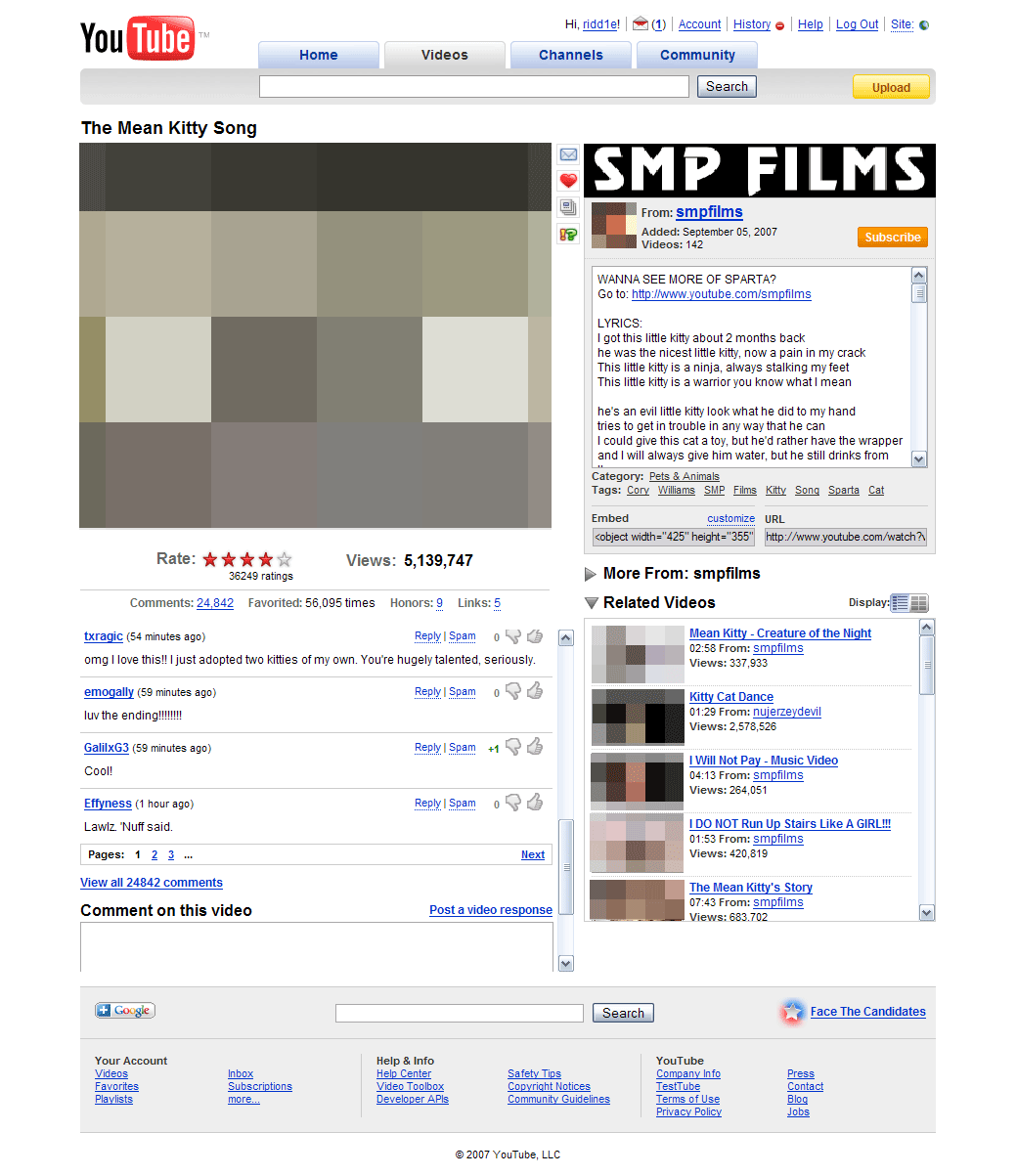 YouTube Video Page Redux