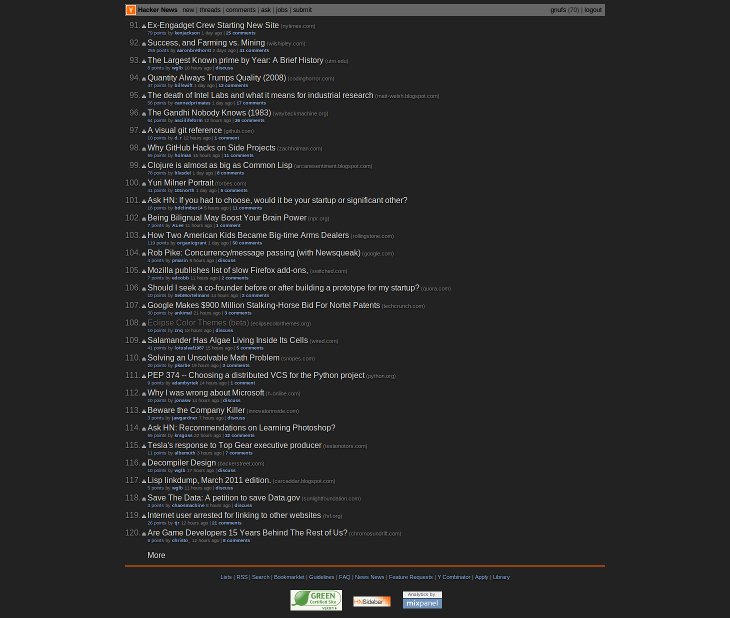 A Dark Hacker News (Fixed Width)