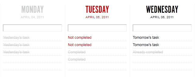 TeuxDeux - Grey out completed tasks