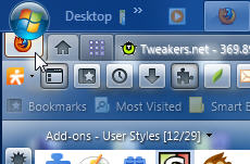 Menu button transparent with Firefox icon