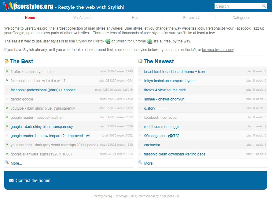 Userstyles.org - Redesign(2011) Professional